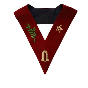 Junior Warden Scottish Rite Officer Collar - Maroon Velvet