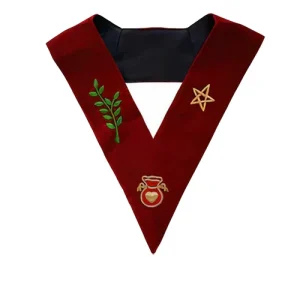 Almoner Scottish Rite Officer Collar - Maroon Velvet