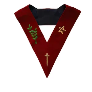 Tyler Scottish Rite Officer Collar - Maroon Velvet