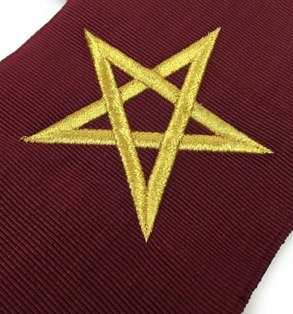 Officers Scottish Rite Officer Collar Set - Maroon Machine Embroidery