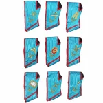 Memphis Misraim Officer Collars Set of 9 - Turquoise Moire French Regulation