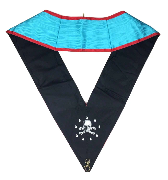 Officers Memphis Misraim French Regulation Officer Collar Set – Turquoise Machine Embroidery