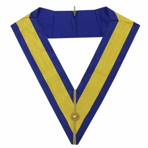 Officers Allied Masonic Degrees Officer Collar - Blue & Gold Moire