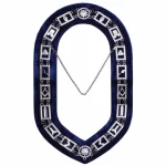 Blue Lodge Chain Collar Silver Plated - Royal Blue Velvet Backing