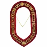 Blue Lodge Chain Gold Plated Collar - Red Velvet Backing
