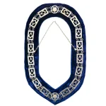 Blue Lodge Master Mason Chain Collar - Silver Plated Square Compass G
