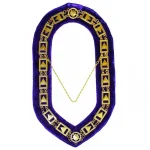 33rd Degree Scottish Rite Chain Collar - Gold Plated Purple Velvet