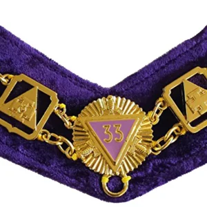 33rd Degree Scottish Rite Chain Collar - Gold Plated