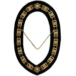 Scottish Rite 32nd Degree Chain Collar - Gold Plated Black Velvet