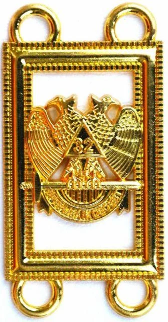 32nd Degree Scottish Rite Chain Collar - Gold Plated on Black Velvet