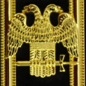 32nd Degree Scottish Rite Chain Collar - Wings Down Gold Plated on Black Velvet