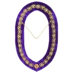 33rd Degree Scottish Rite Chain Collar | Gold Plated with Purple Velvet