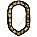 32nd Degree Scottish Rite Chain Collar - Wings Down Gold Black Velvet