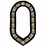 English Scottish Rite Chain Collar - Gold Plated Blue Velvet Backing