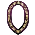 OES Chain Collar Gold Plated - Purple Velvet Order Eastern Star Regalia