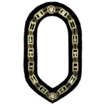 Masonic Regalia OES Chain Collar | Gold Plated on Black Velvet