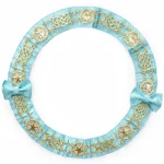 French Rite Chain Collar Gold Plated - Sky Blue Satin Ribbon OES Regalia