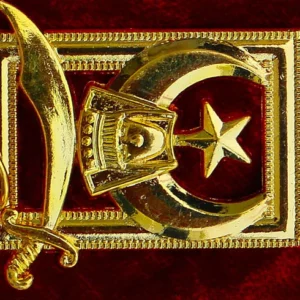 Shriners Chain Collar - Gold Plated on Red Velvet