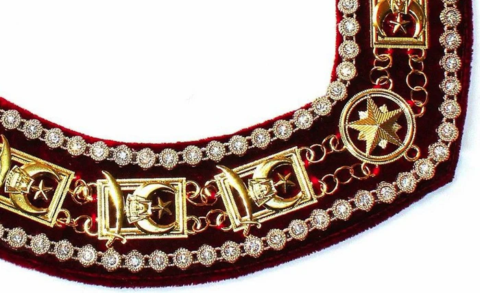 Shriners Chain Collar – Gold Plated with Rhinestones