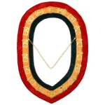 Shriners Chain Tricolor Backing Collar Gold Finish Black Red Orange