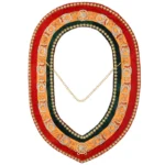 Shriners Chain Collar - Tricolor Backing with Gold Rhinestones