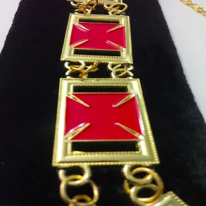 Knights Templar Commandery Chain Collar - Gold Plated