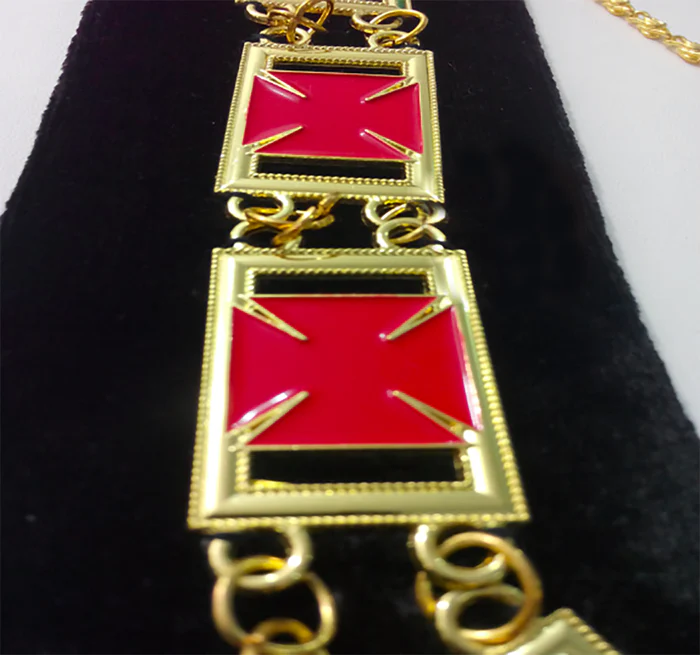 Knights Templar Commandery Chain Collar – Gold Plated