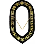 Knights Templar Commandery Chain Collar - Gold Plated Black Velvet