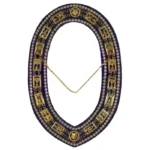 Council Chain Collar | Gold Plated Rhinestones Purple Velvet