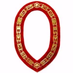 Shriners Chain Collar - Gold Plated on Red Velvet Backing