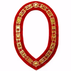 Council Chain Collar - Gold Plated on Red Velvet