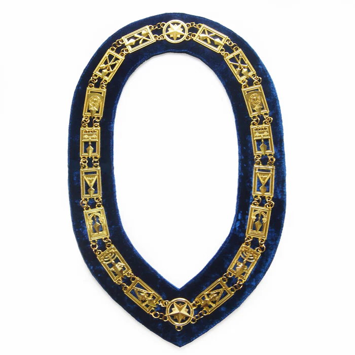 Council Chain Collar – Gold Plated on Blue Velvet