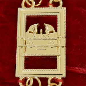 Royal Arch Chapter Chain Collar - Gold Plated on Red Velvet