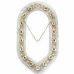 LOCOP Chain Collar Gold Plated - White Velvet Masonic Collar