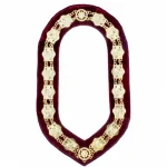 Daughters of Sphinx Chain Collar - Gold Plated Sphinx Head Maroon Velvet