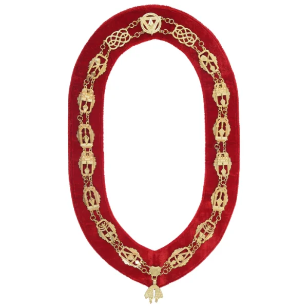 Royal & Select Masters English Regulation Chain Collar - Gold with Red Lining