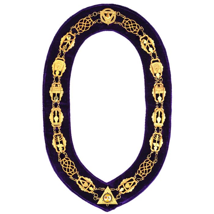 Royal & Select Masters English Regulation Chain Collar – Gold with Purple Lining