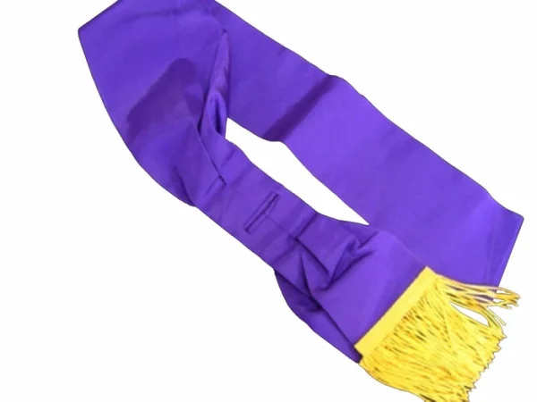 Companion Red Cross of Constantine Sash - Purple with Gold Fringe