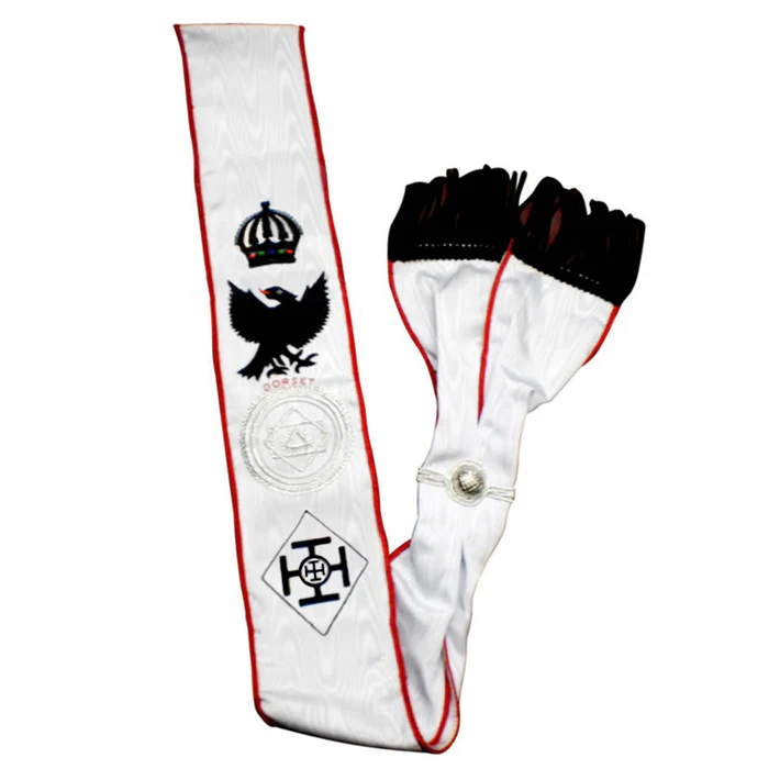 Divisional Officers Red Cross of Constantine Sash – White Moire Ribbon