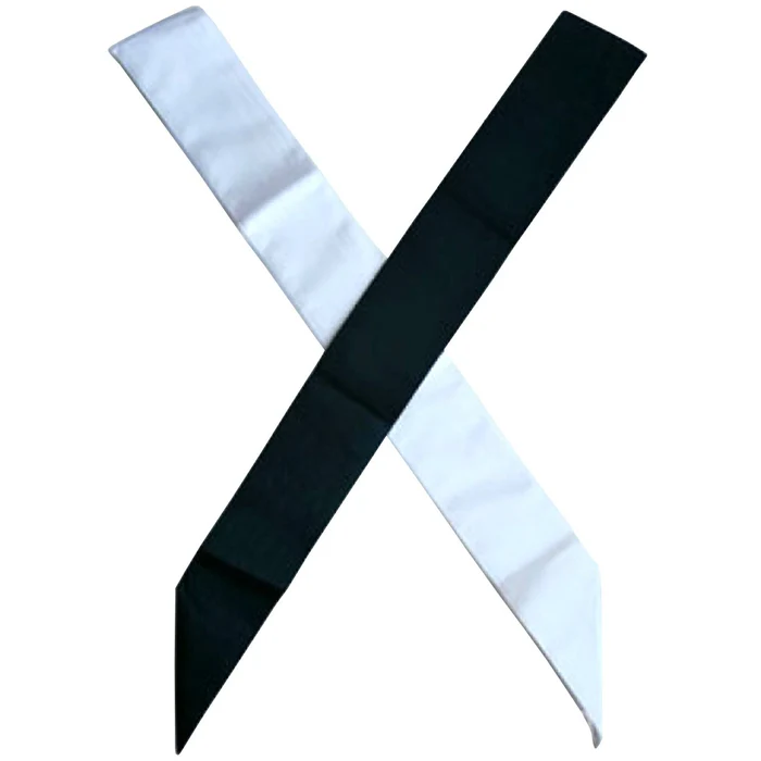 17th Degree Scottish Rite Sash – 2 Pieces White & Black