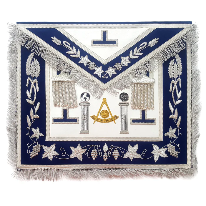 Past Master Blue Lodge California Regulation Apron – Gold & Silver