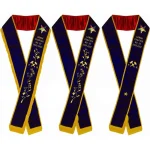 Past Matron OES Sash - Purple Velvet With Hand Embroidery and Fringe Options