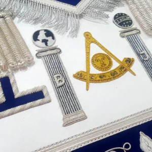 Past Master Blue Lodge California Regulation Apron - Gold & Silver