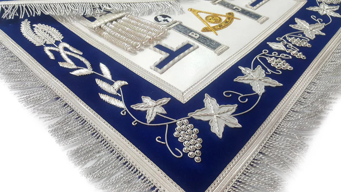 Past Master Blue Lodge California Regulation Apron – Gold & Silver