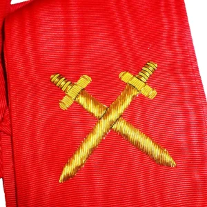 Knight Mason Sash - Red Moire