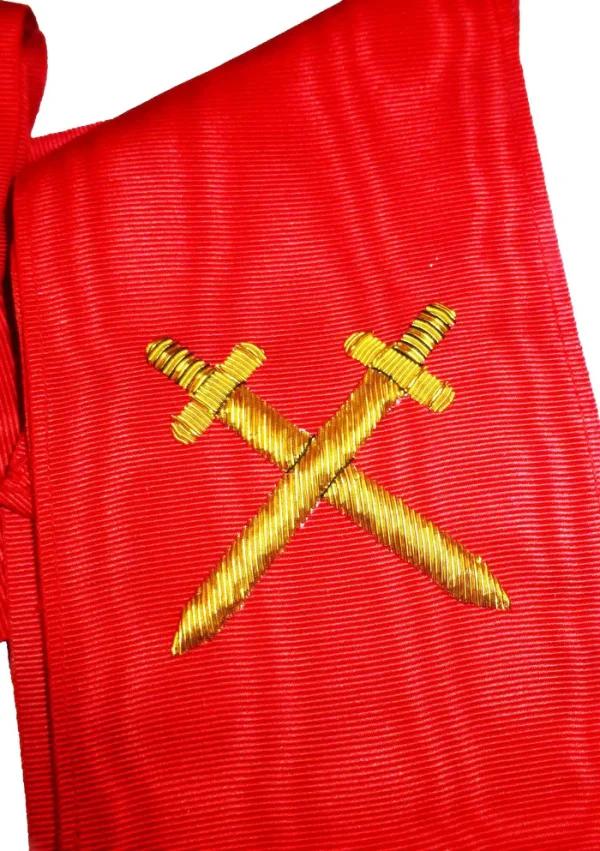 Knight Mason Sash - Red Moire