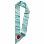 Master Mason French Rite Sky Blue Sash - Moire Ribbon Rosette Jewel Clip