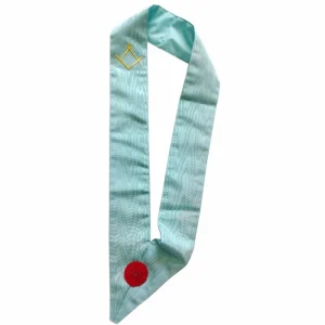 Master Mason French Rite Sash - Sky Blue with Rosette