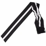 Knights Templar Provincial Officers Sash - Black White Moiré Silver Badge Black Fringe