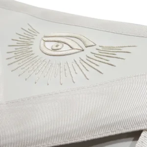 Master Mason Blue Lodge Apron - All White with Tassels & Cords